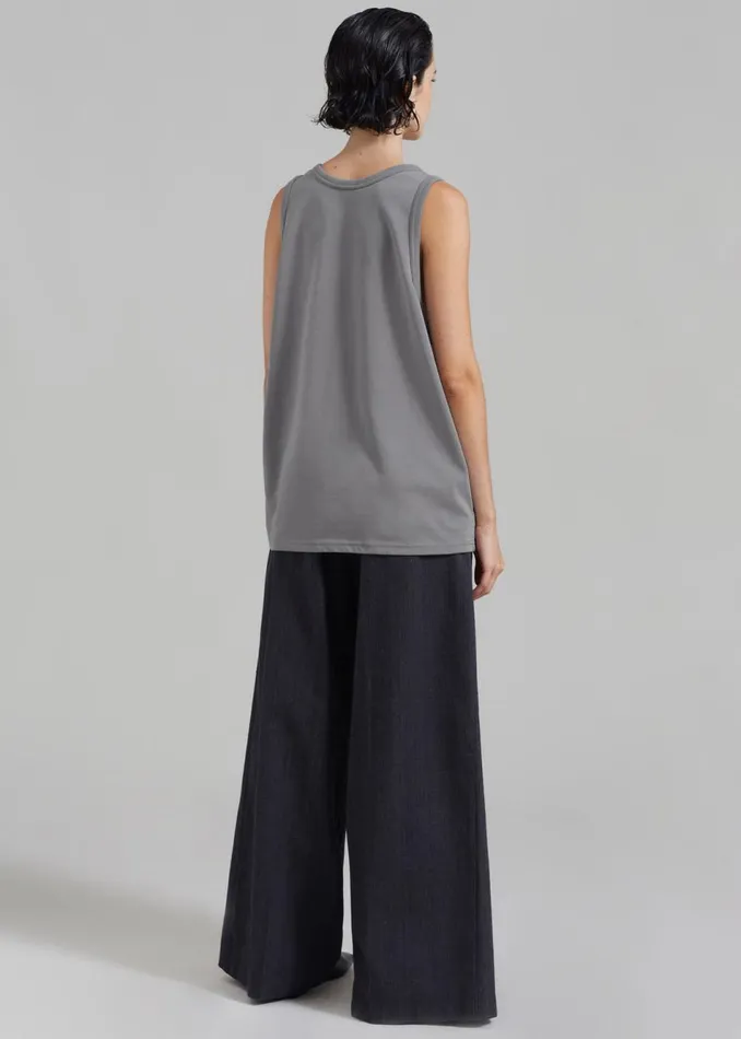Women The Frankie Shop Tops Briston Boxy Tank Grey