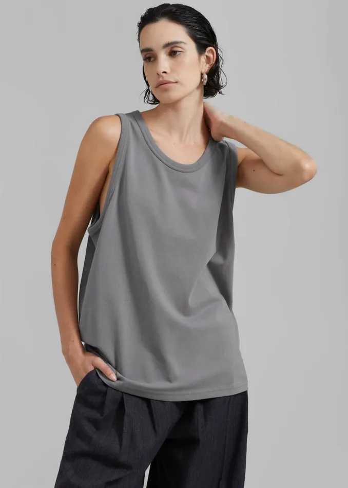 Women The Frankie Shop Tops Briston Boxy Tank Grey