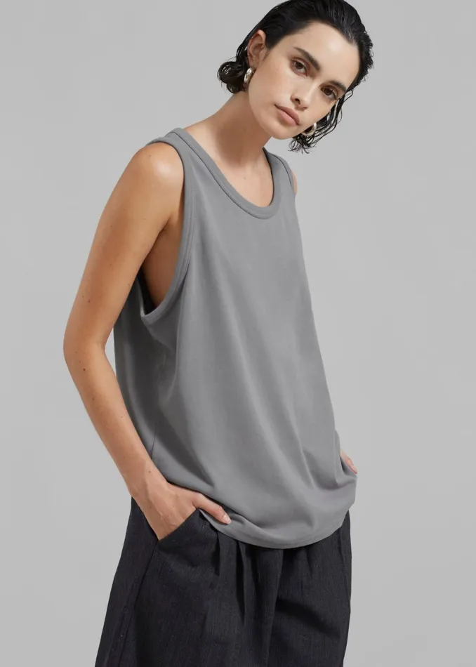 Women The Frankie Shop Tops Briston Boxy Tank Grey