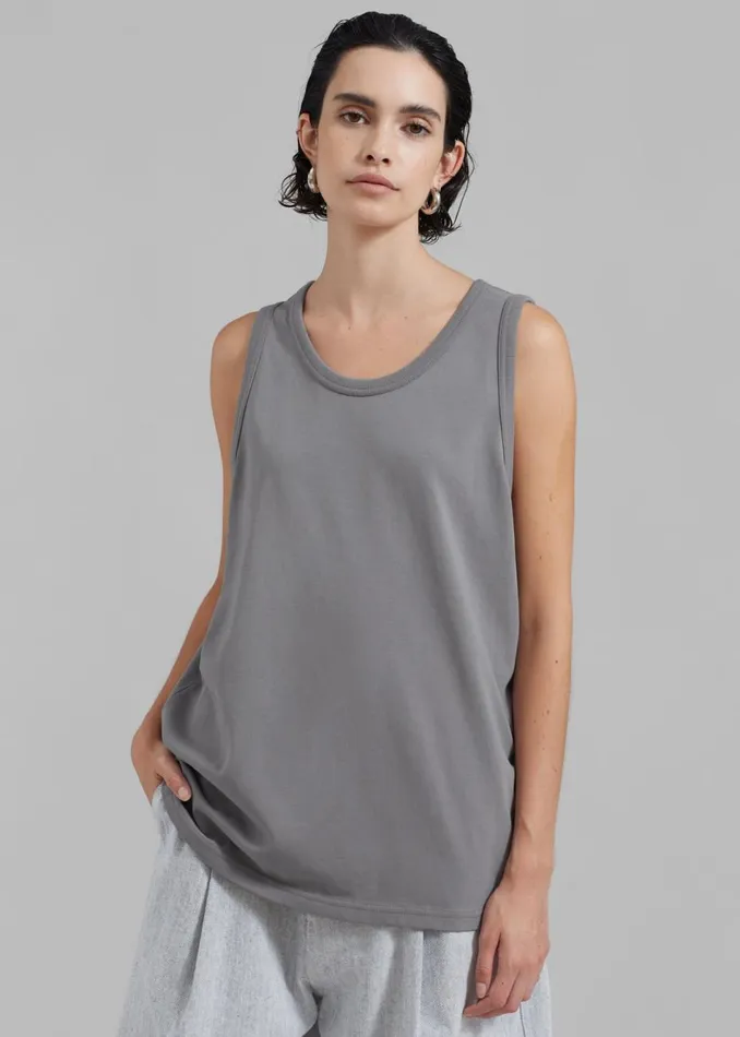 Women The Frankie Shop Tops Briston Boxy Tank Grey