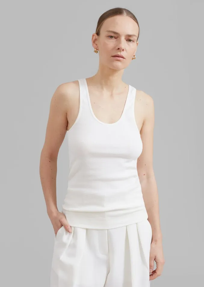 Women The Frankie Shop Tops By Malene Birger Anisa Tank Top Soft White