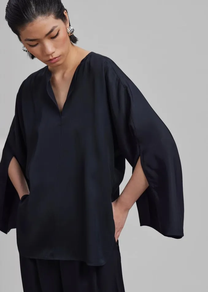 Women The Frankie Shop Tops By Malene Birger Calias Blouse Black
