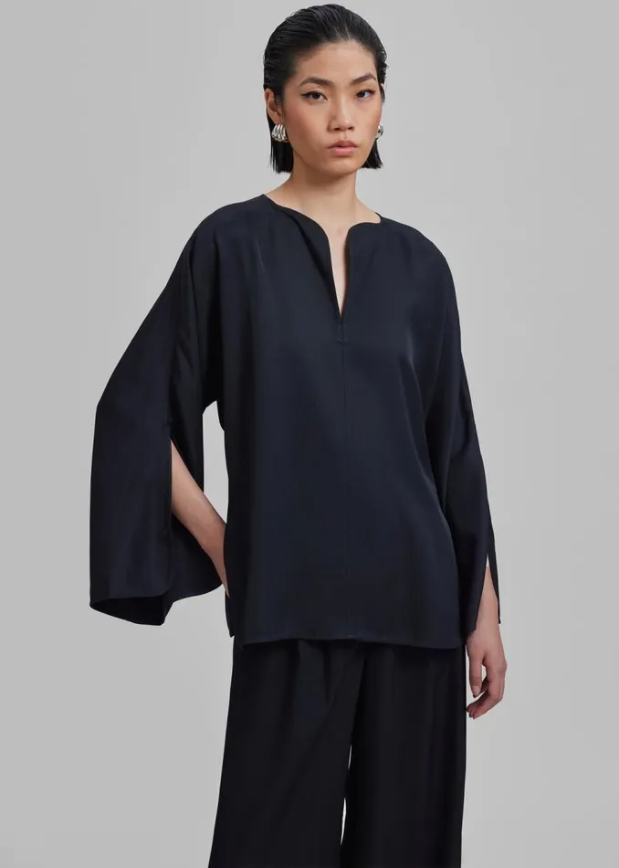Women The Frankie Shop Tops By Malene Birger Calias Blouse Black