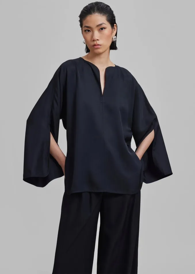 Women The Frankie Shop Tops By Malene Birger Calias Blouse Black