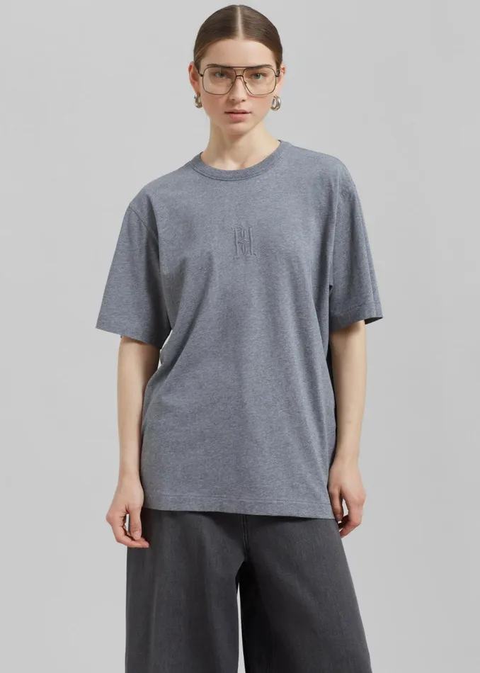 Women The Frankie Shop Tops By Malene Birger Fayeh TShirt Grey Melange