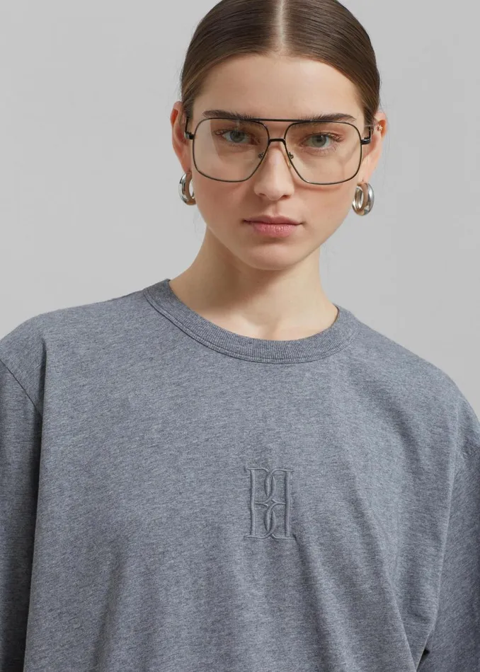 Women The Frankie Shop Tops By Malene Birger Fayeh TShirt Grey Melange
