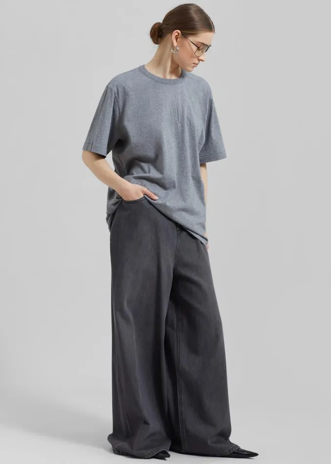 Women The Frankie Shop Tops By Malene Birger Fayeh TShirt Grey Melange