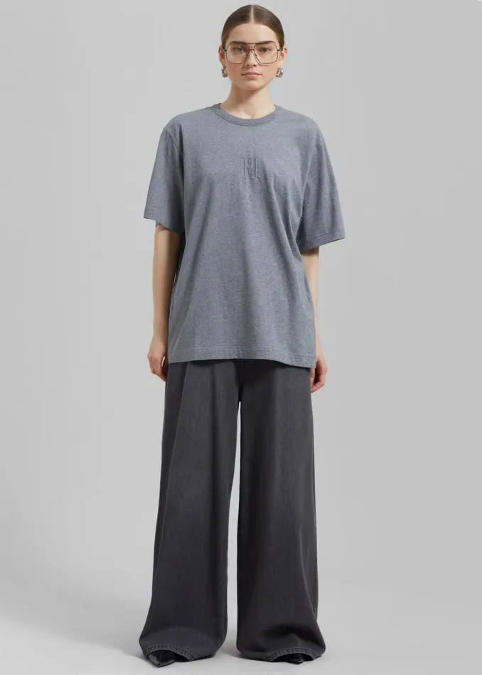 Women The Frankie Shop Tops By Malene Birger Fayeh TShirt Grey Melange