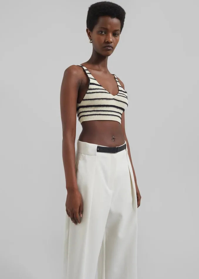 Women The Frankie Shop Tops By Malene Birger Reggie Bralette Black Stripe