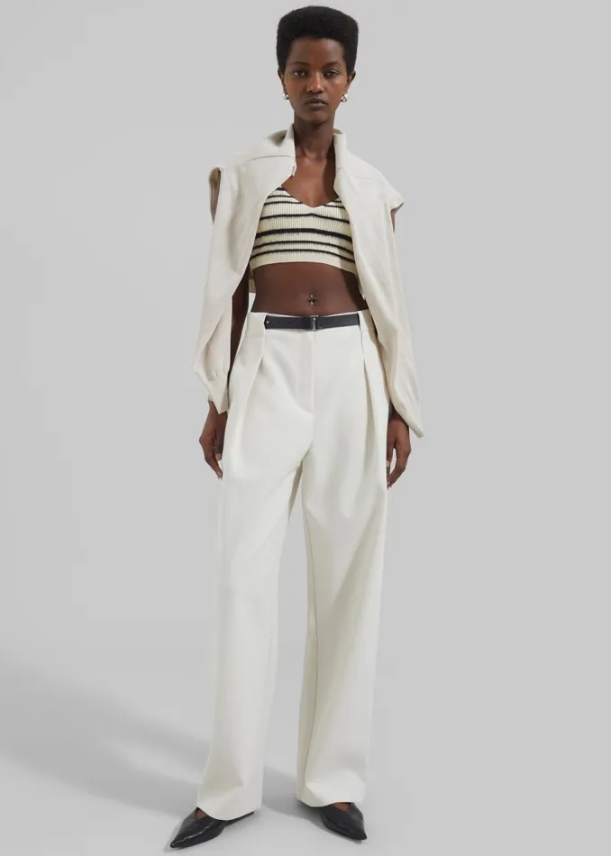 Women The Frankie Shop Tops By Malene Birger Reggie Bralette Black Stripe