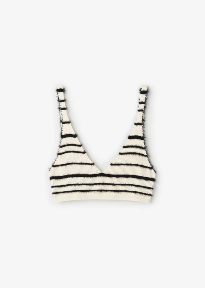 Women The Frankie Shop Tops By Malene Birger Reggie Bralette Black Stripe
