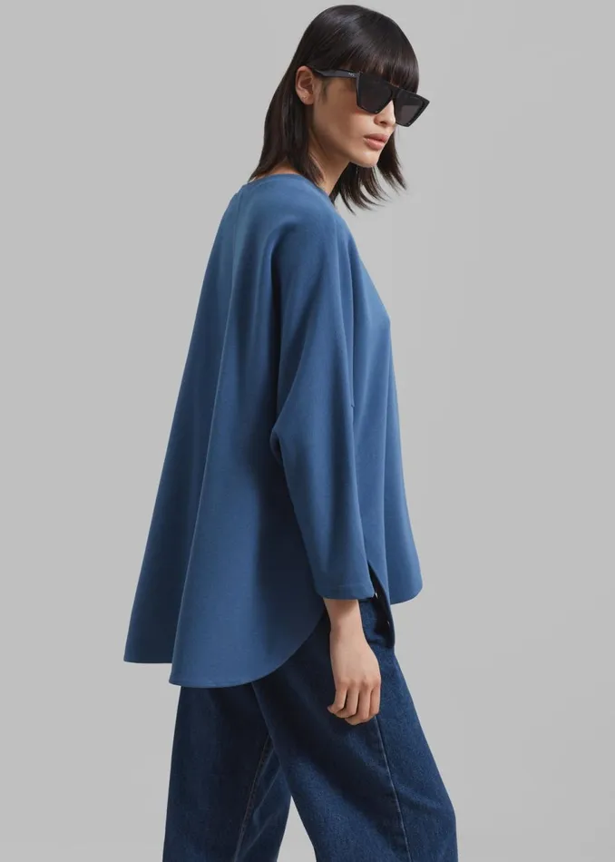 Women The Frankie Shop Tops Campbell Long Sleeve Tee Blue