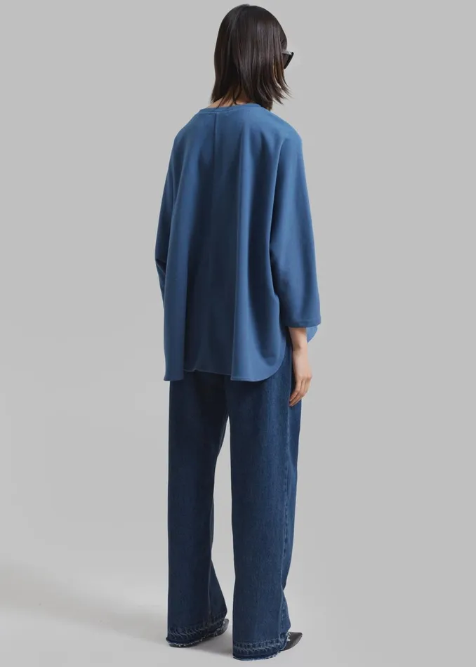 Women The Frankie Shop Tops Campbell Long Sleeve Tee Blue