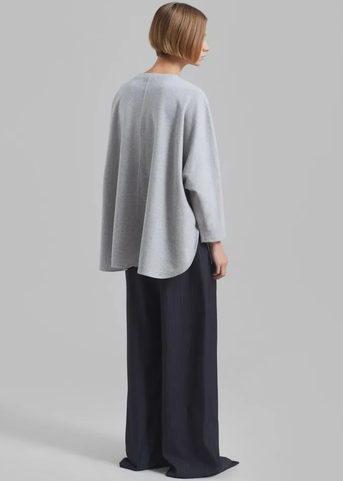 Women The Frankie Shop Tops Campbell Long Sleeve Tee Grey