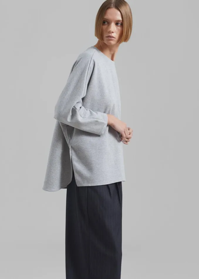 Women The Frankie Shop Tops Campbell Long Sleeve Tee Grey