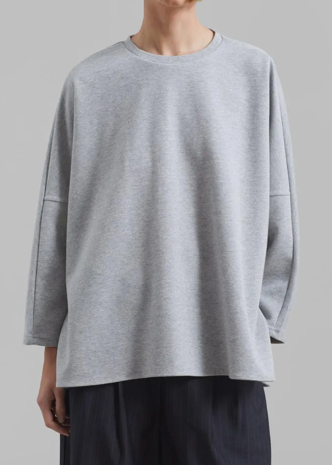 Women The Frankie Shop Tops Campbell Long Sleeve Tee Grey