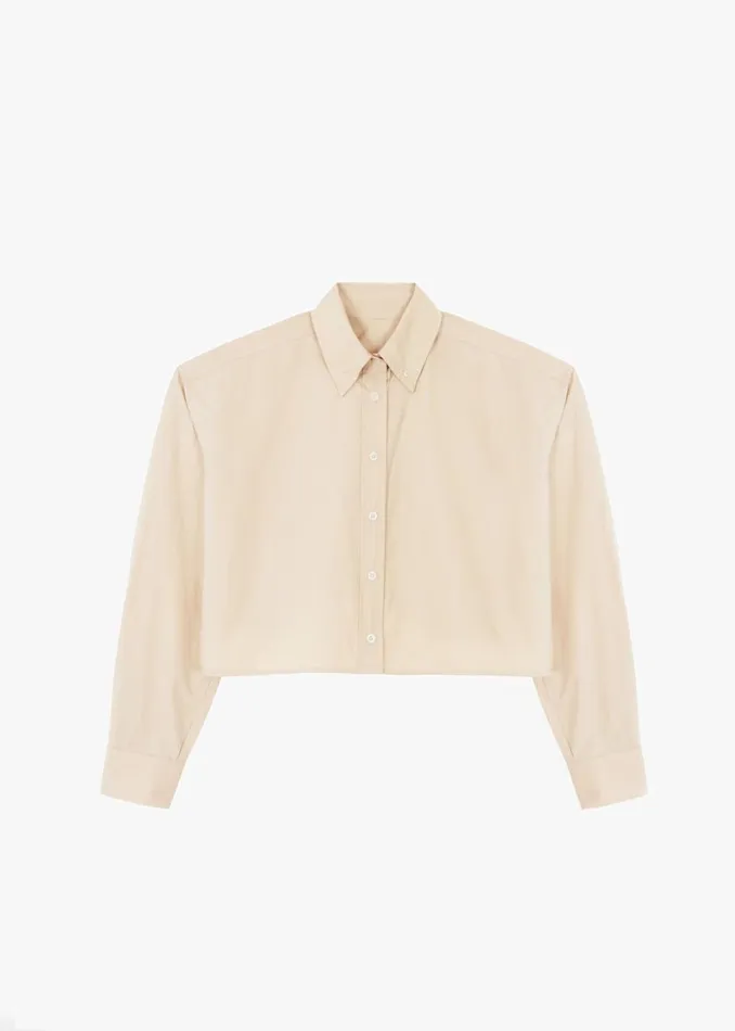 Women The Frankie Shop Tops Caracas Cropped Shirt Beige