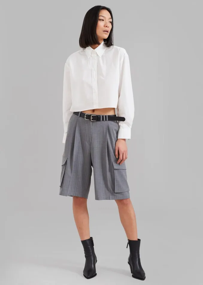 Women The Frankie Shop Tops Caracas Cropped Shirt White