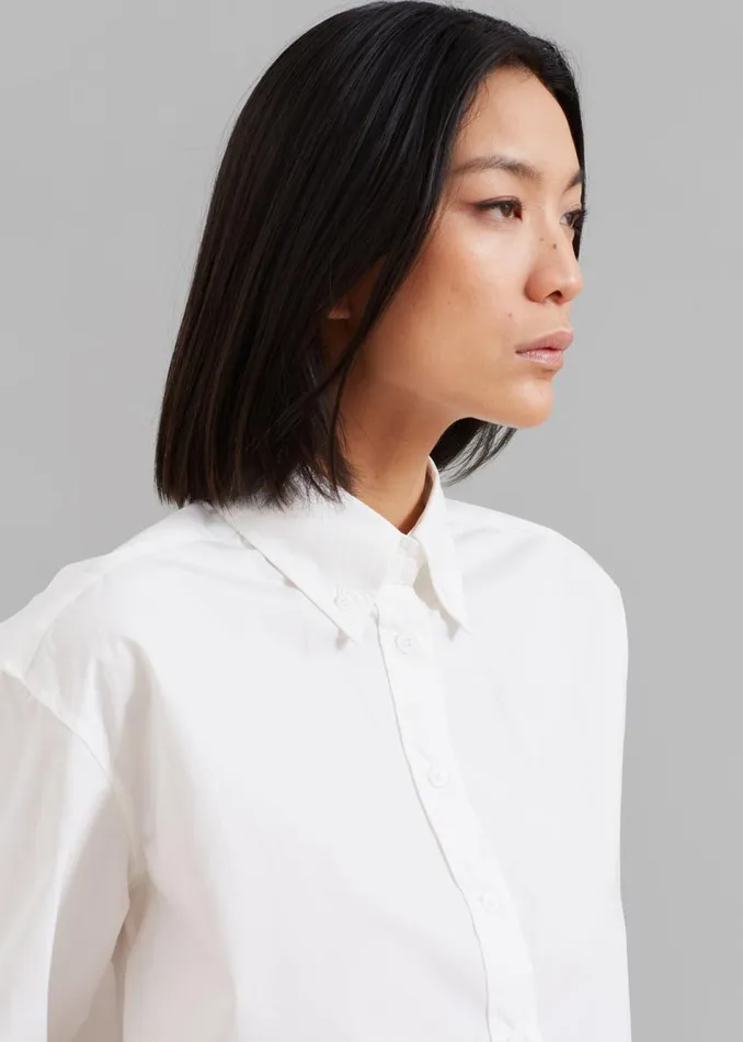Women The Frankie Shop Tops Caracas Cropped Shirt White