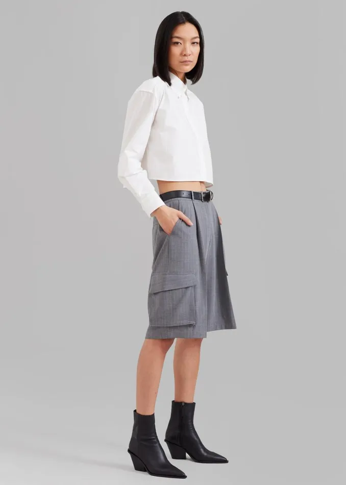 Women The Frankie Shop Tops Caracas Cropped Shirt White