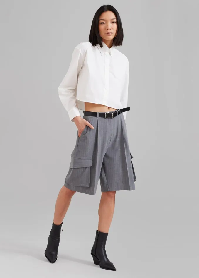 Women The Frankie Shop Tops Caracas Cropped Shirt White