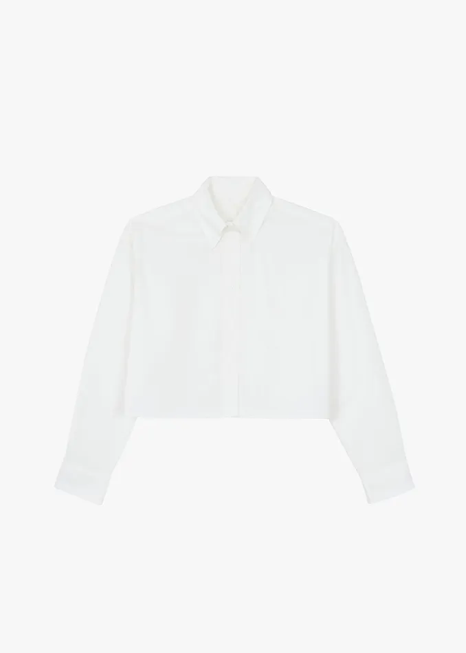 Women The Frankie Shop Tops Caracas Cropped Shirt White