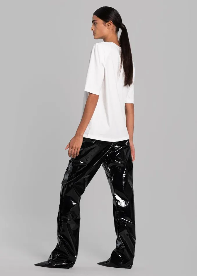 Women The Frankie Shop Tops Carrington Padded Shoulder Tee White