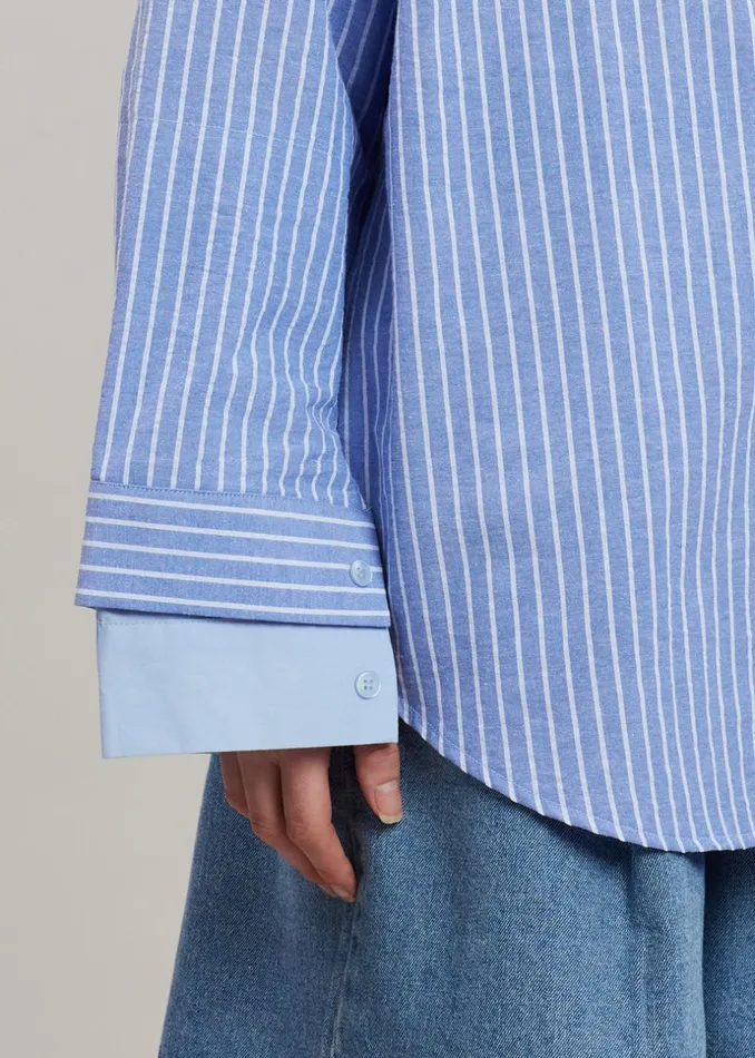 Women The Frankie Shop Tops Christa Striped Shirt Blue