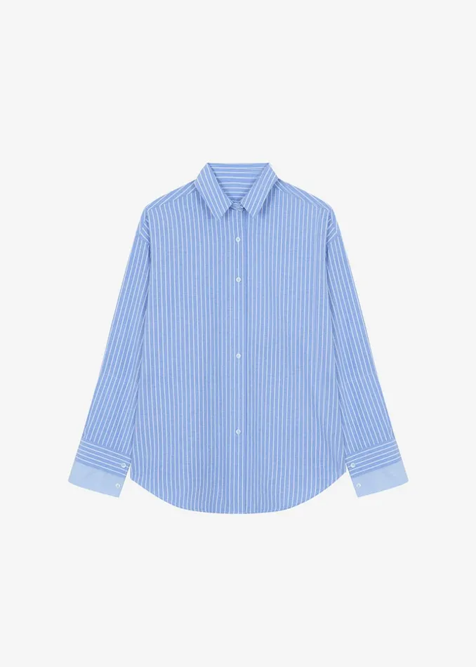Women The Frankie Shop Tops Christa Striped Shirt Blue