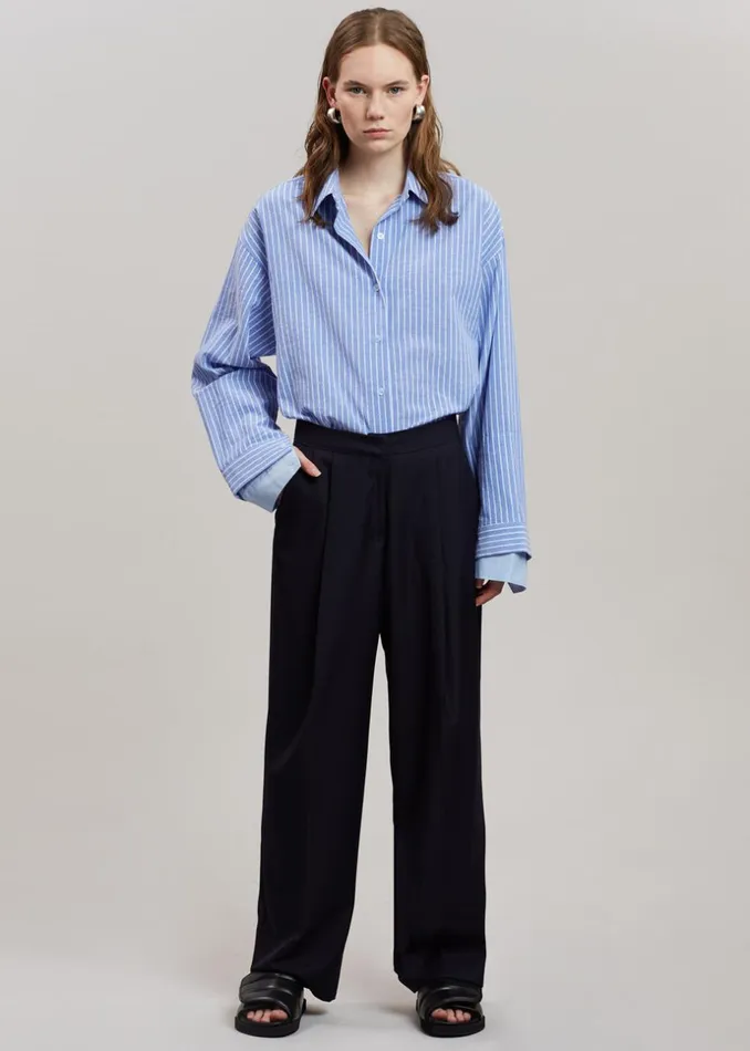 Women The Frankie Shop Tops Christa Striped Shirt Blue