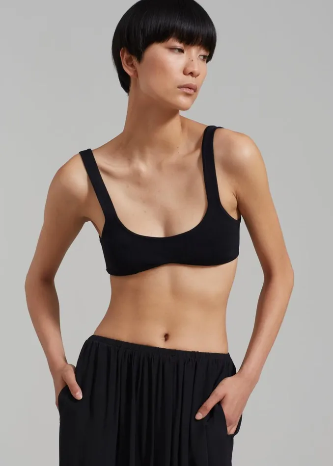 Women The Frankie Shop Tops Christopher Esber Minuscule Knit Bra Black