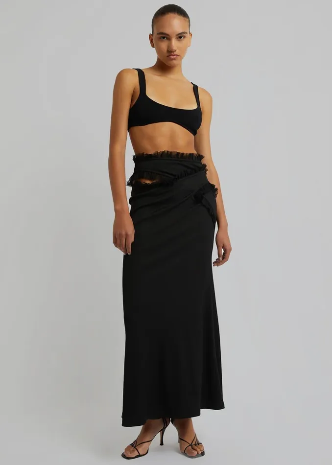 Women The Frankie Shop Tops Christopher Esber Minuscule Knit Bra Black