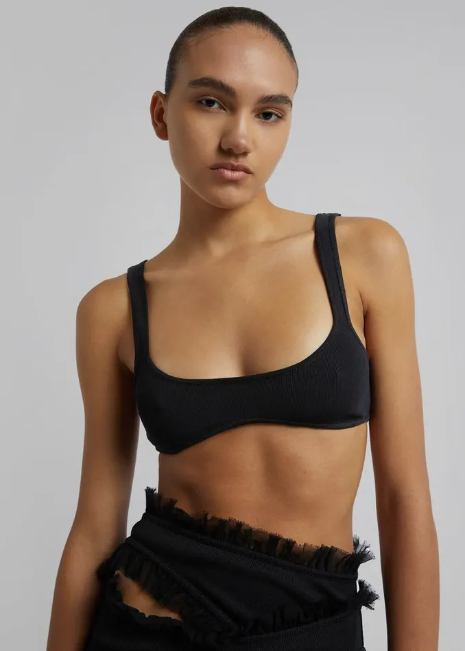 Women The Frankie Shop Tops Christopher Esber Minuscule Knit Bra Black