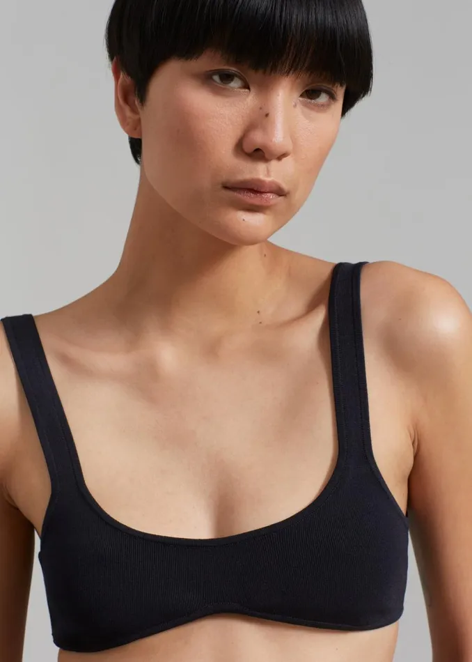 Women The Frankie Shop Tops Christopher Esber Minuscule Knit Bra Black