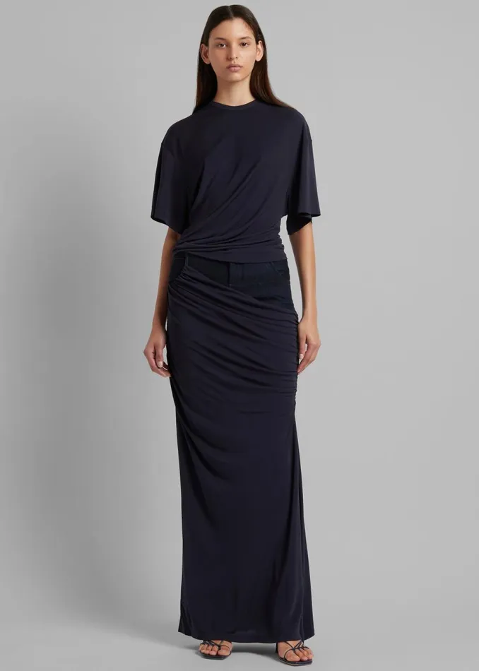 Women The Frankie Shop Tops Christopher Esber Side Cowl Waist Tee Ink