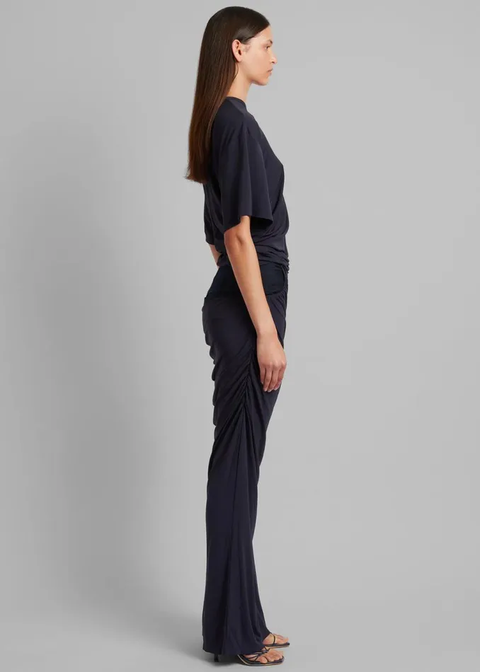 Women The Frankie Shop Tops Christopher Esber Side Cowl Waist Tee Ink
