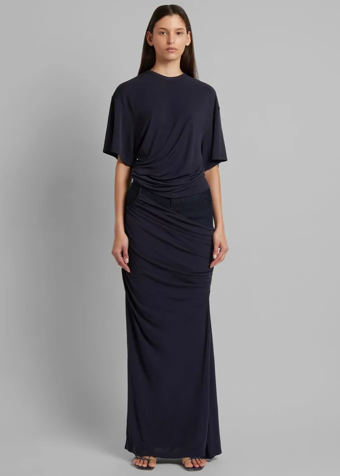 Women The Frankie Shop Tops Christopher Esber Side Cowl Waist Tee Ink