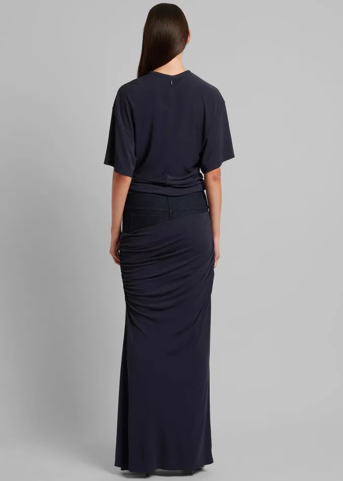 Women The Frankie Shop Tops Christopher Esber Side Cowl Waist Tee Ink