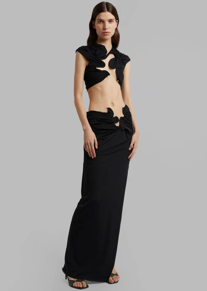Women The Frankie Shop Tops Christopher Esber Venus Crop Top Black