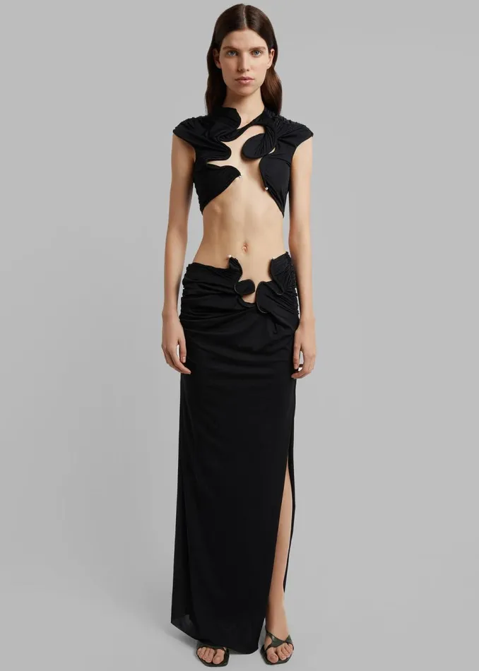 Women The Frankie Shop Tops Christopher Esber Venus Crop Top Black