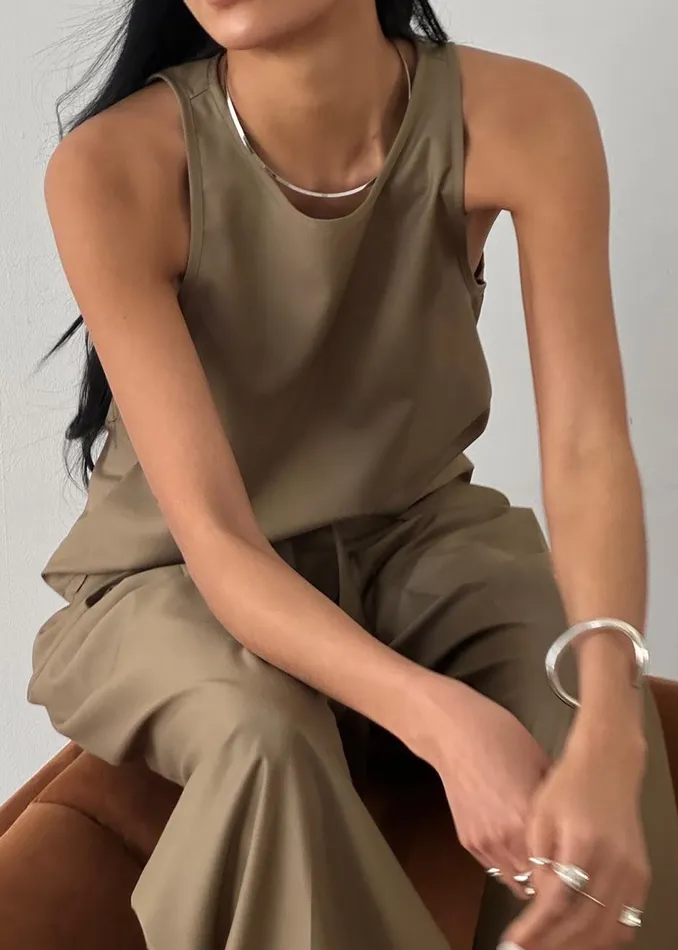 Women The Frankie Shop Tops Clay Sleeveless Top Desert Taupe