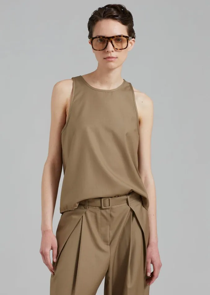 Women The Frankie Shop Tops Clay Sleeveless Top Desert Taupe