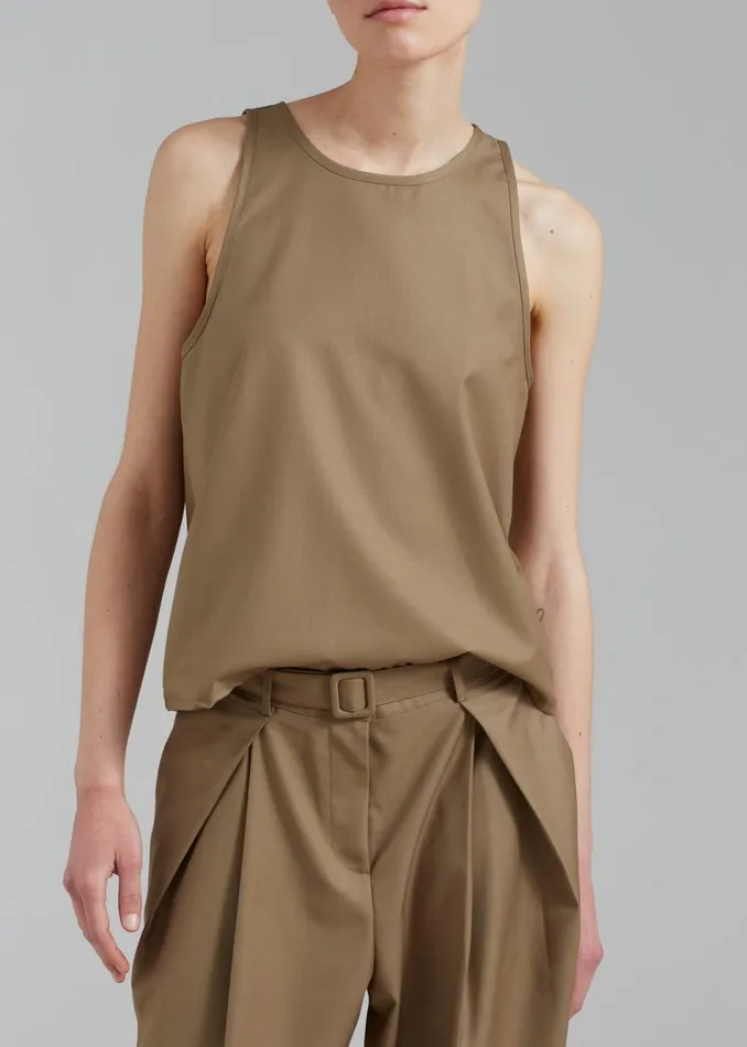 Women The Frankie Shop Tops Clay Sleeveless Top Desert Taupe