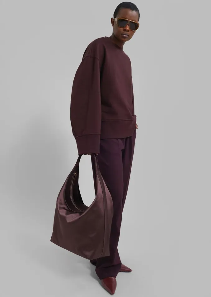 Women The Frankie Shop Tops Clea Sweatshirt Burgundy