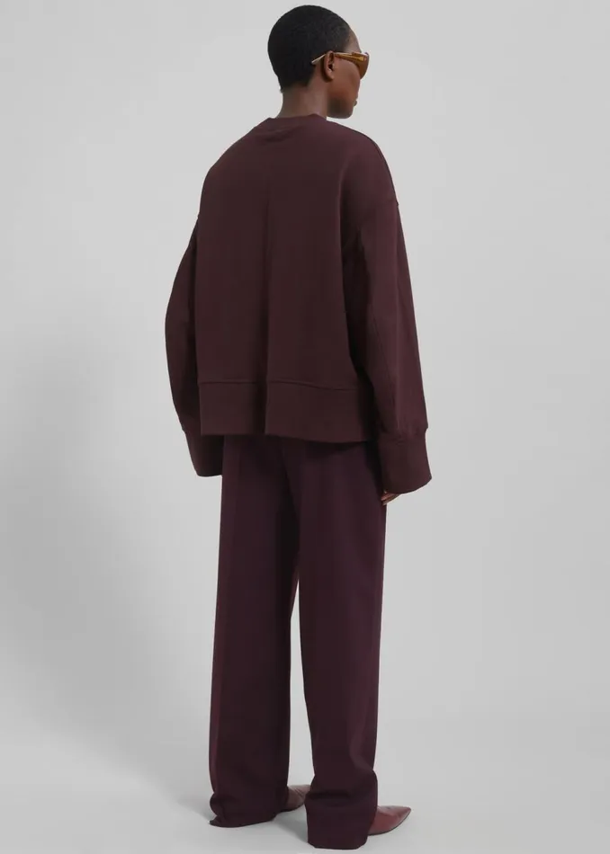 Women The Frankie Shop Tops Clea Sweatshirt Burgundy