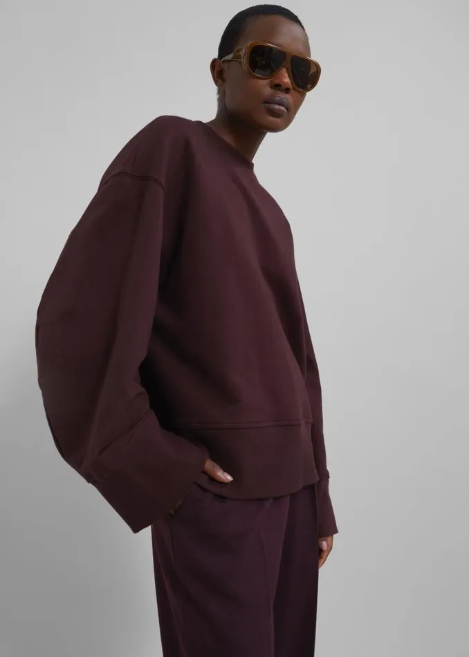 Women The Frankie Shop Tops Clea Sweatshirt Burgundy