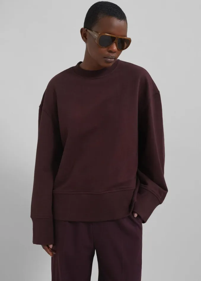 Women The Frankie Shop Tops Clea Sweatshirt Burgundy