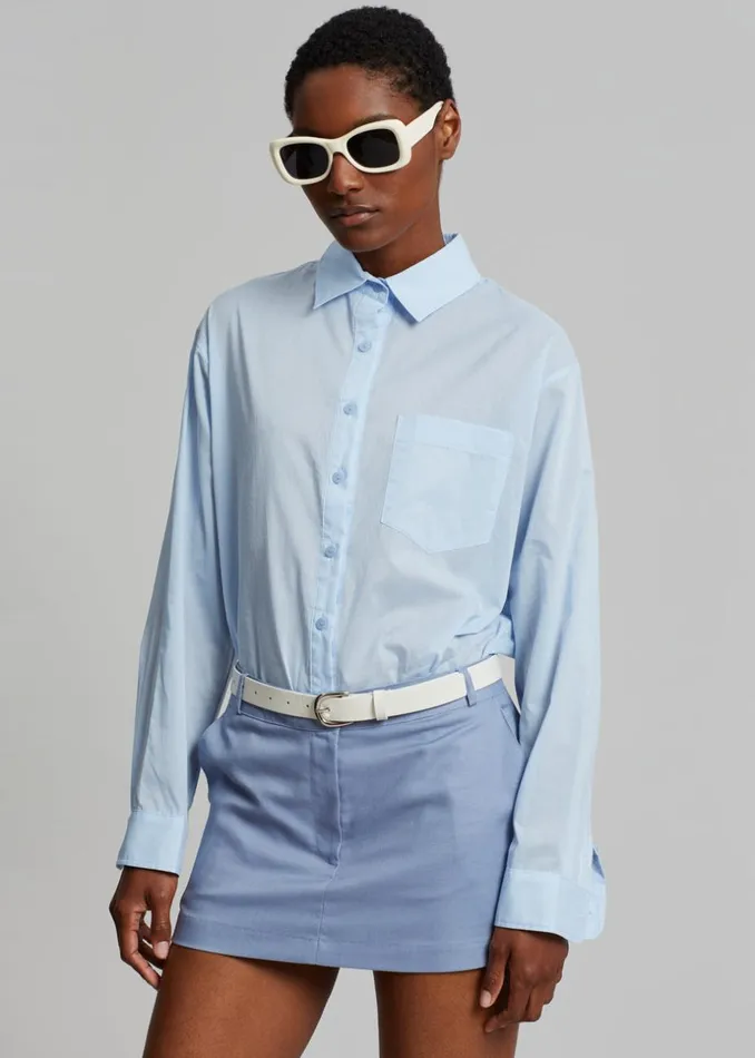 Women The Frankie Shop Tops Cleia Shirt Light Blue