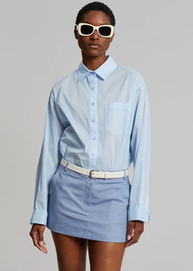 Women The Frankie Shop Tops Cleia Shirt Light Blue