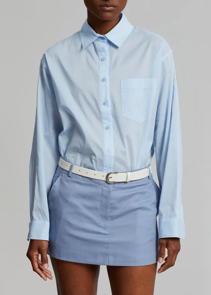 Women The Frankie Shop Tops Cleia Shirt Light Blue